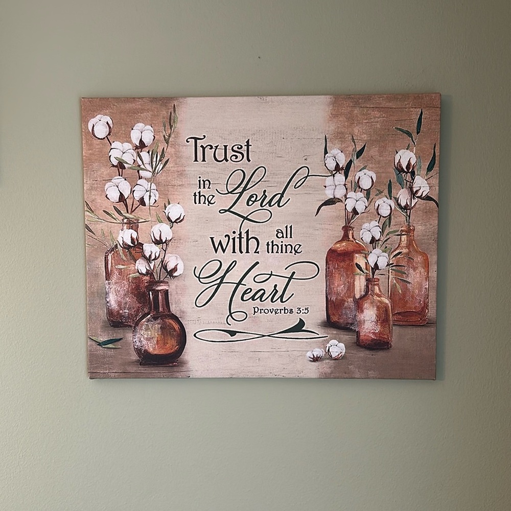 Trust in the Lord Quote canvas wall art picture   ~ NWOT ~